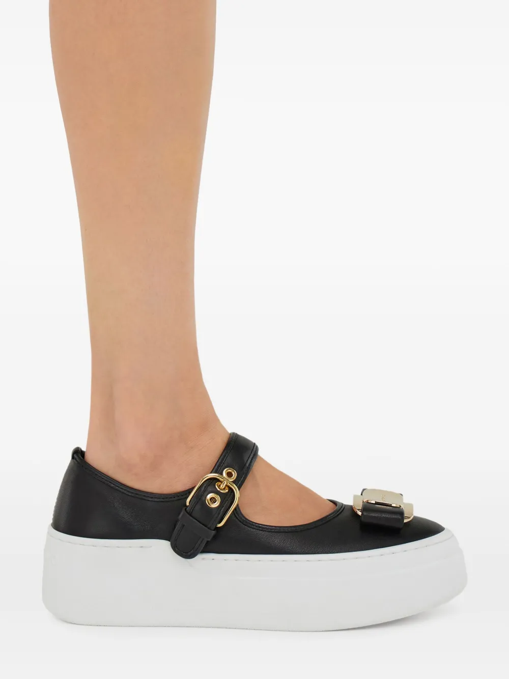 Ferragamo Vara sneakers met strikdetail Zwart