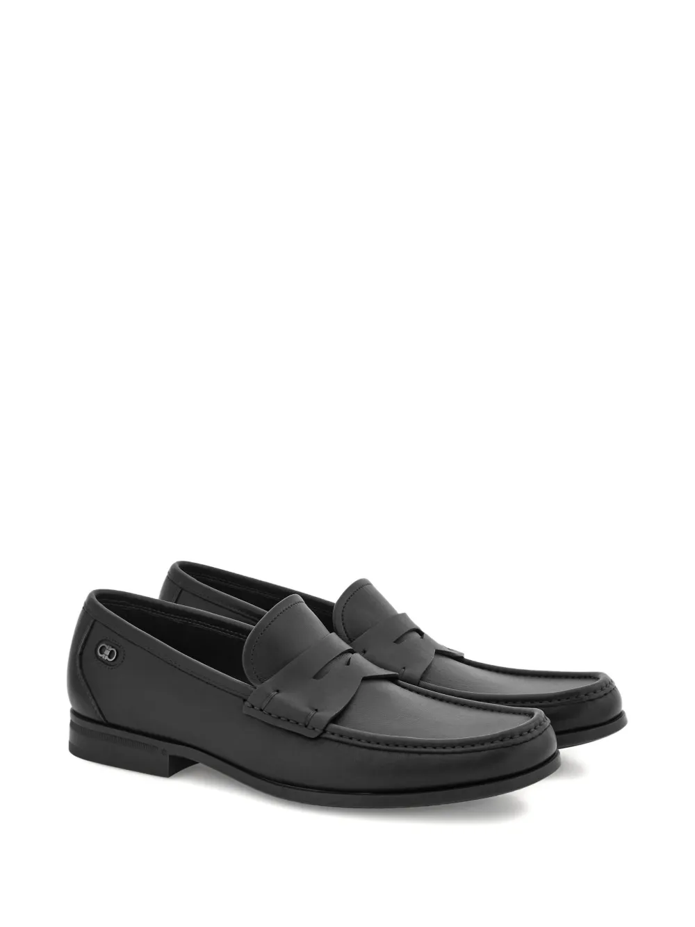 Ferragamo leather penny loafers - Zwart