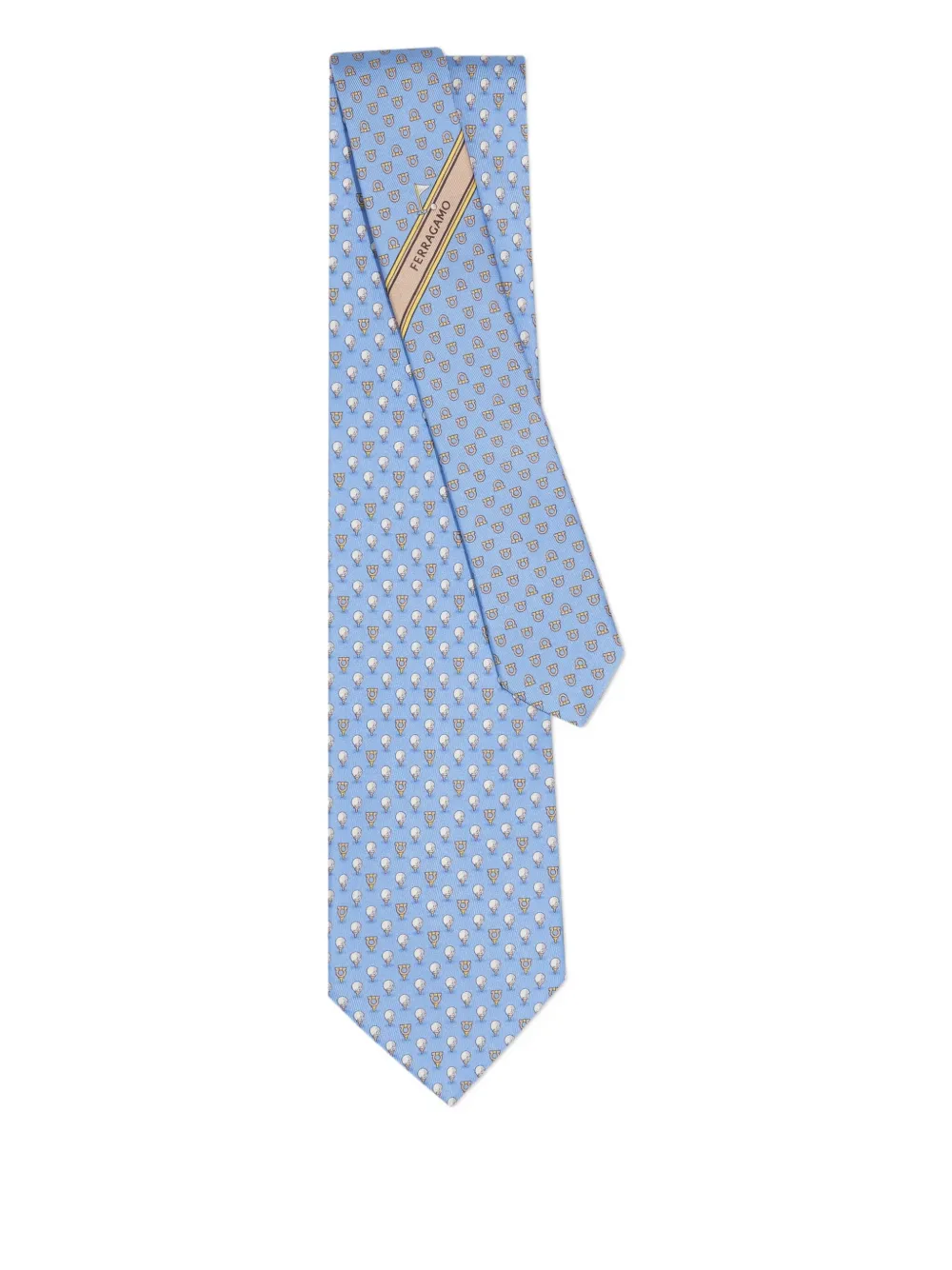 Ferragamo Gancini-print tie | Blue | Image 1