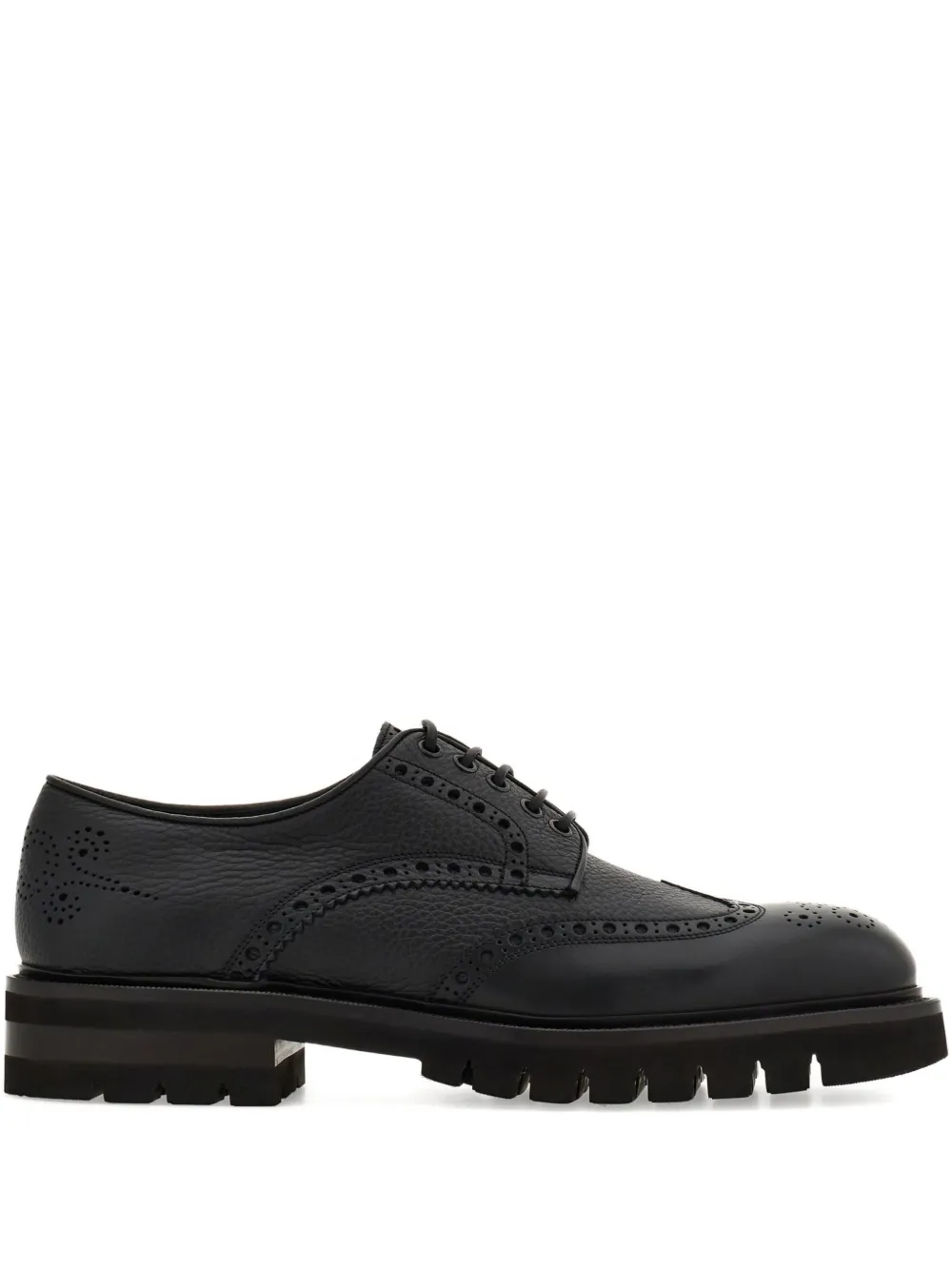 Ferragamo brogue derby shoes Black