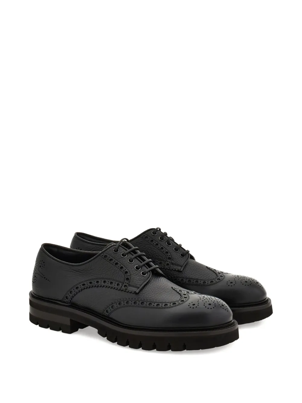 Ferragamo brogue derby shoes Black