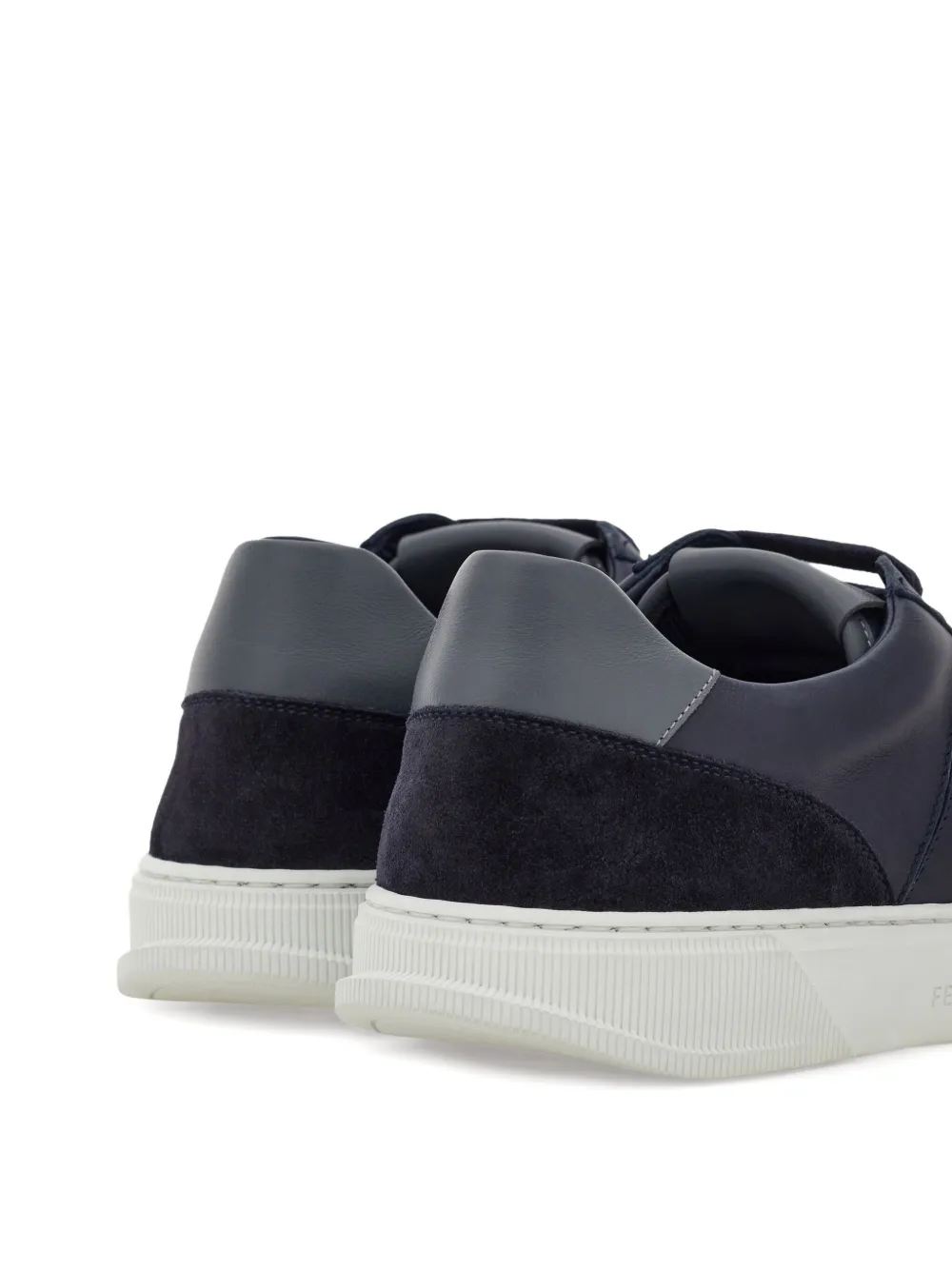 Ferragamo Alaska Gancio suede panelled lace-up sneakers Blue