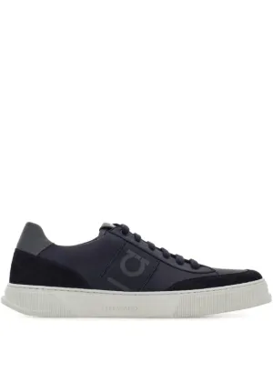 Ferragamo Gancini suede-detail Sneakers | Blue | FARFETCH