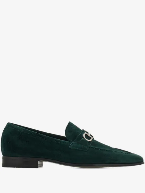 Ferragamo Gancini suede loafers
