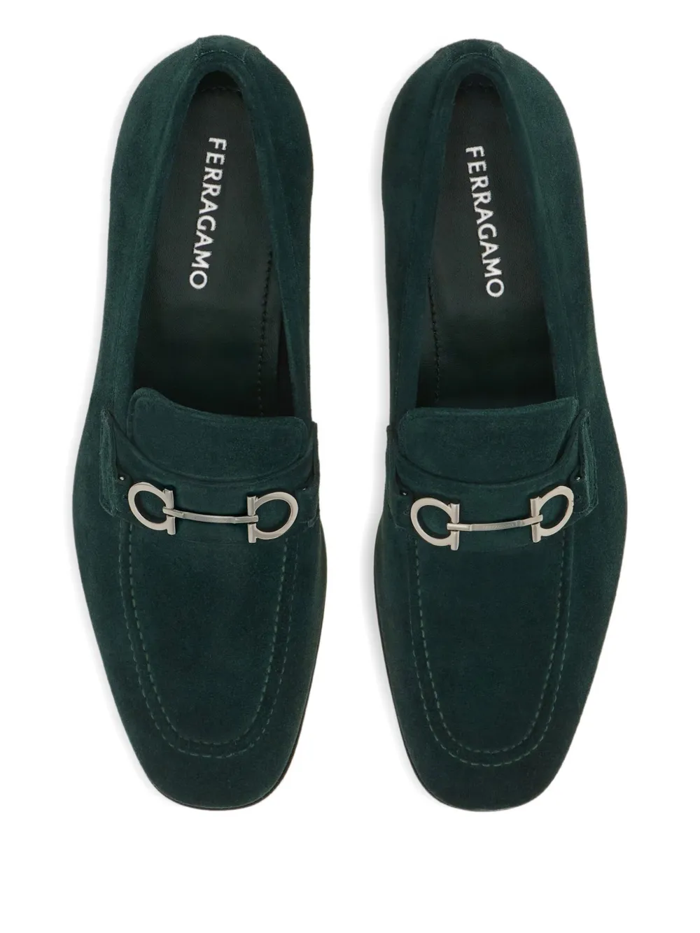 Ferragamo Gancini suede loafers Green