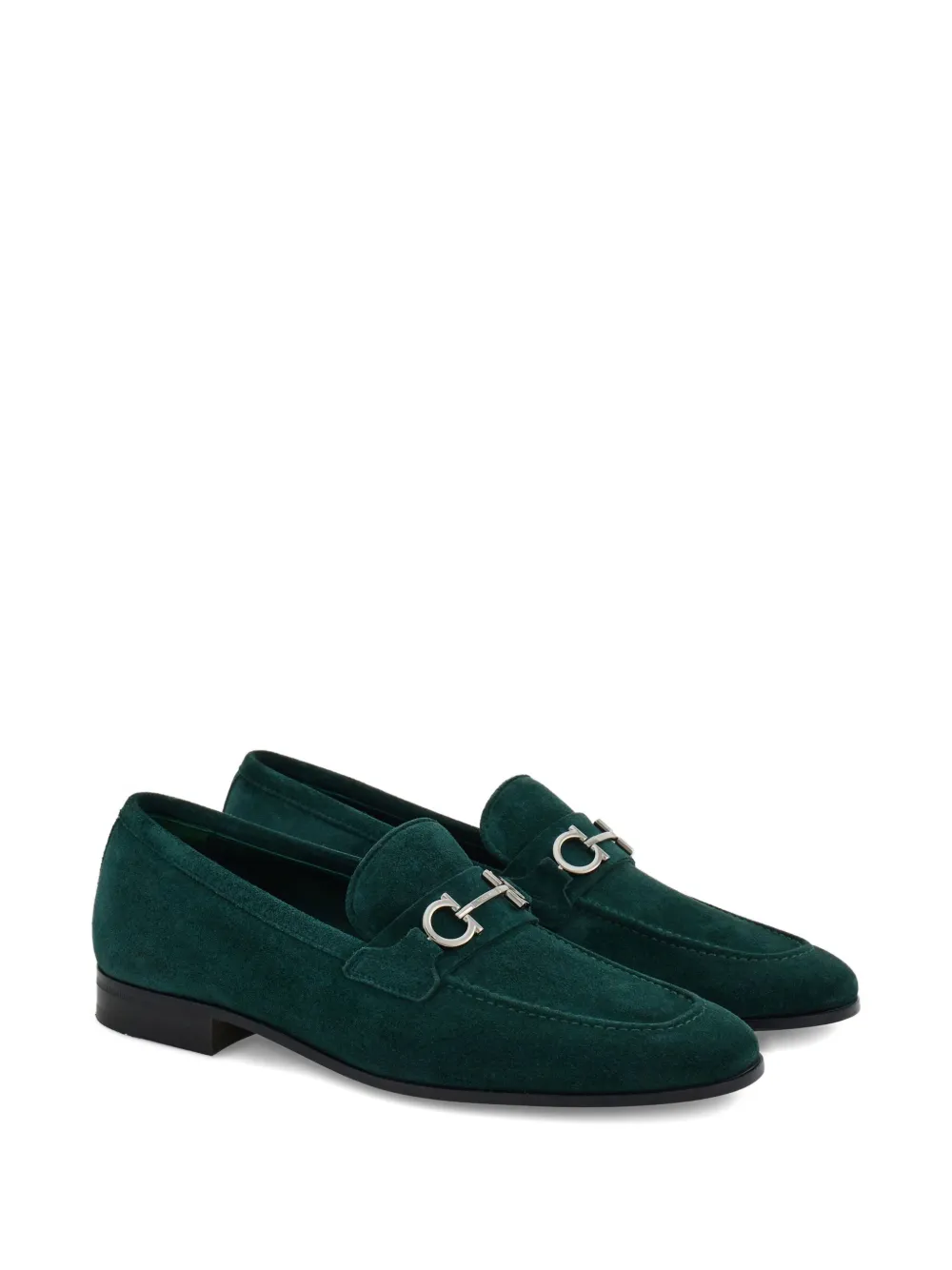 Ferragamo Gancini suede loafers Green