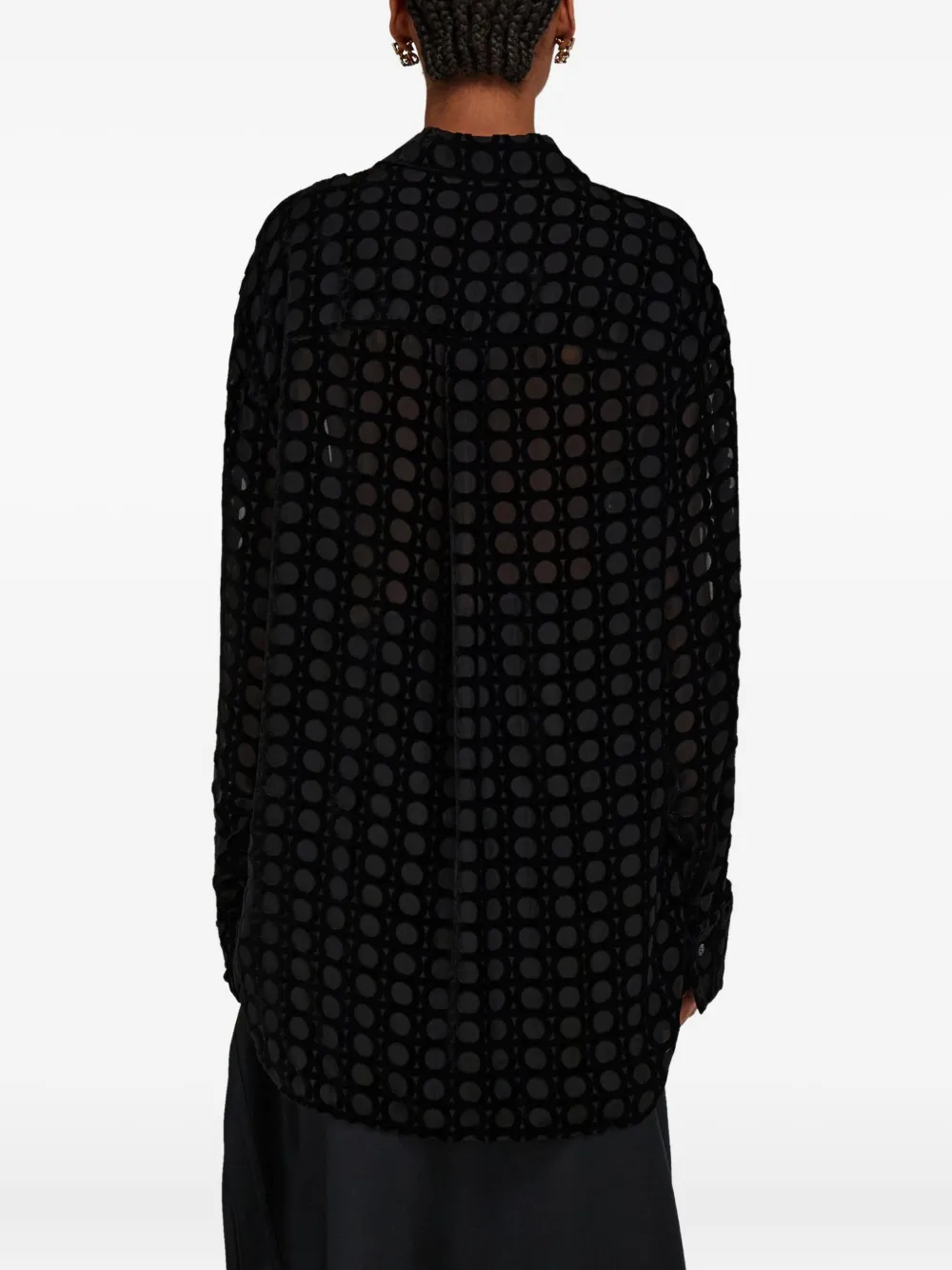 Ferragamo Fluwelen blouse met devoré-effect Zwart