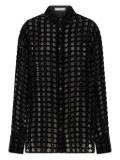 Ferragamo devoré-effect velvet shirt - Black