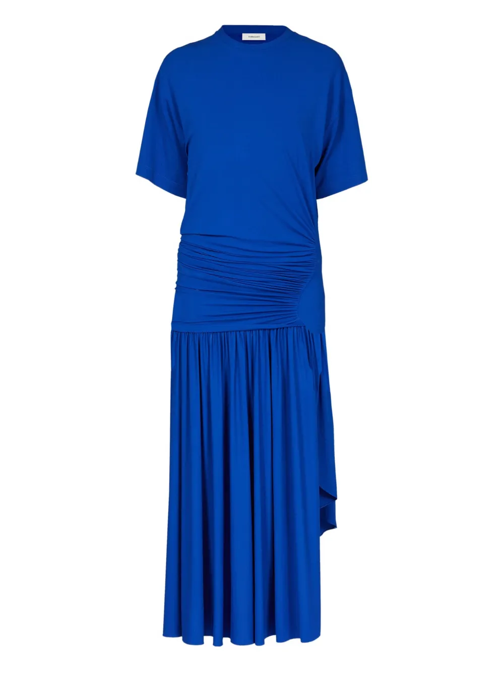 Ferragamo robe mi-longue à taille froncée | bleu | Image 1