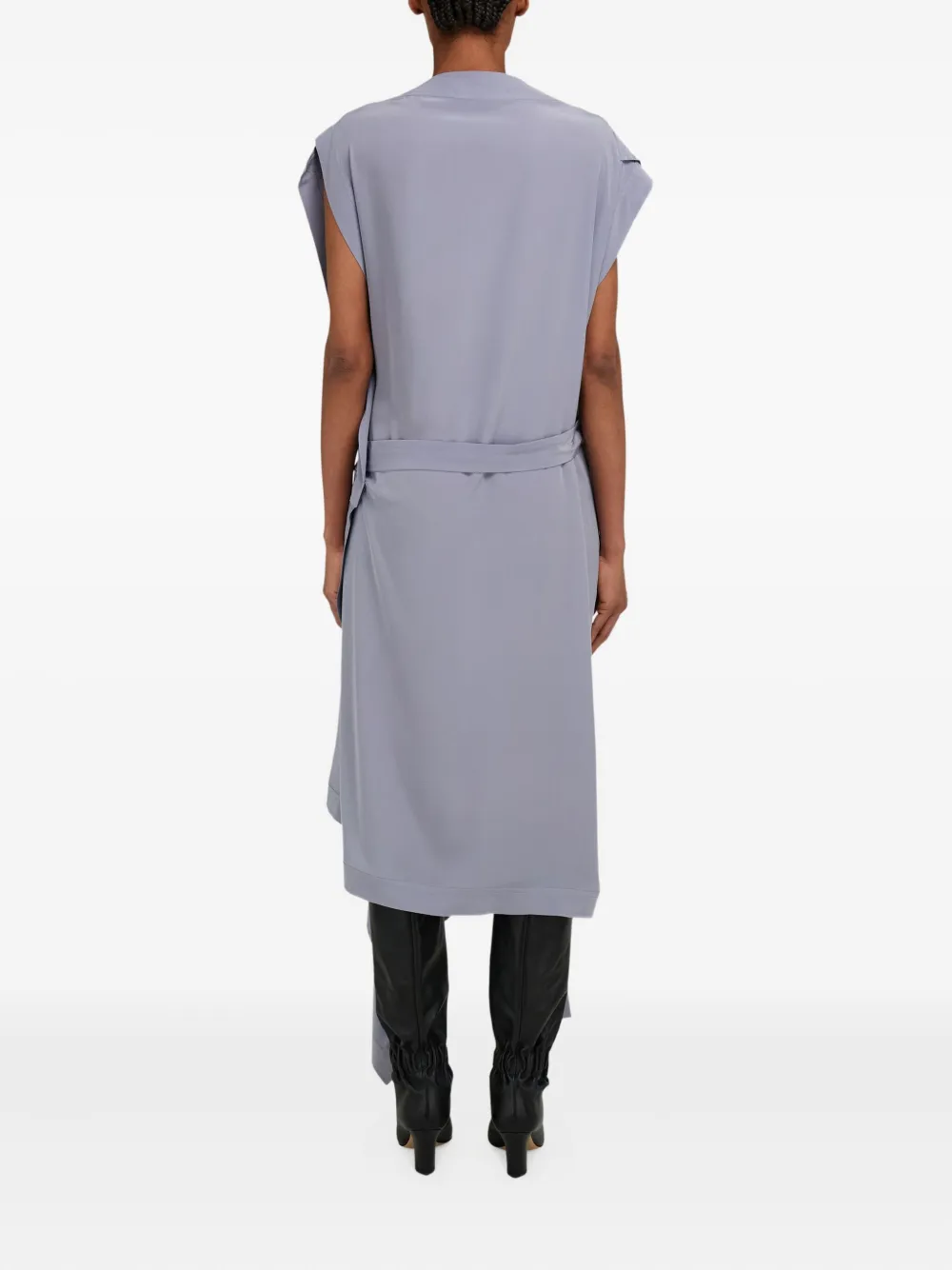 Ferragamo Zijden jurk met Gancio-detail Grijs