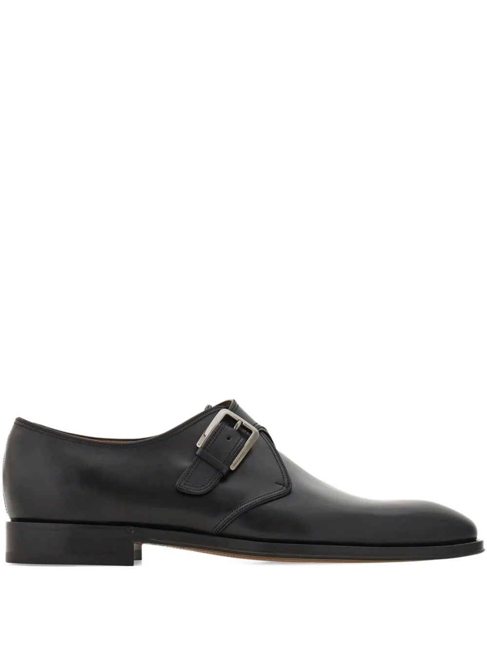 Ferragamo buckle-fastening leather monk shoes Black