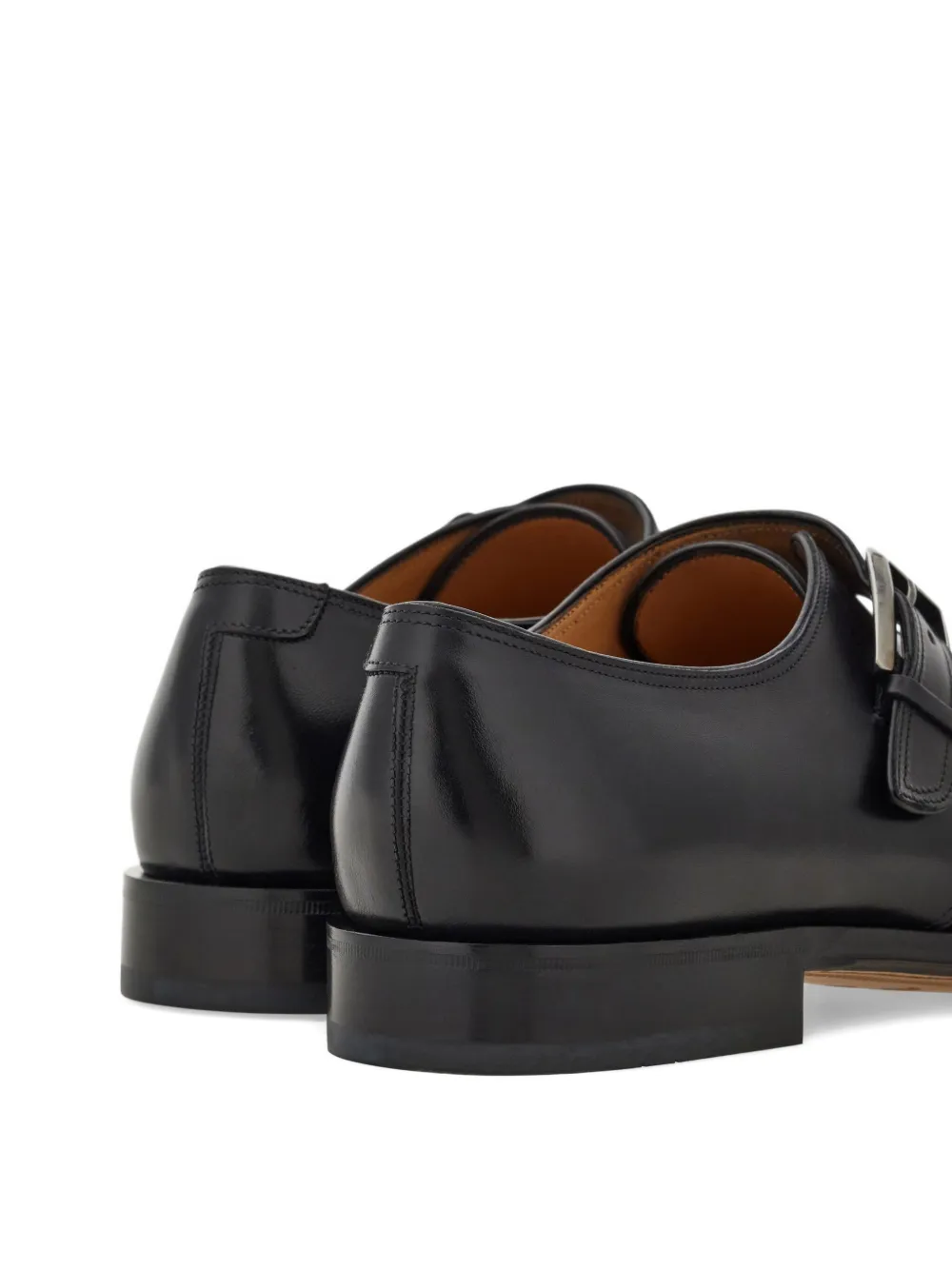 Ferragamo buckle-fastening leather monk shoes Black