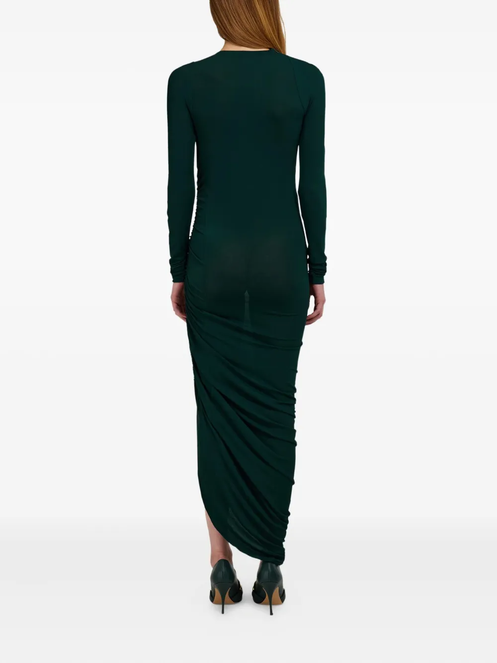 Ferragamo Asymmetrische maxi-jurk Groen