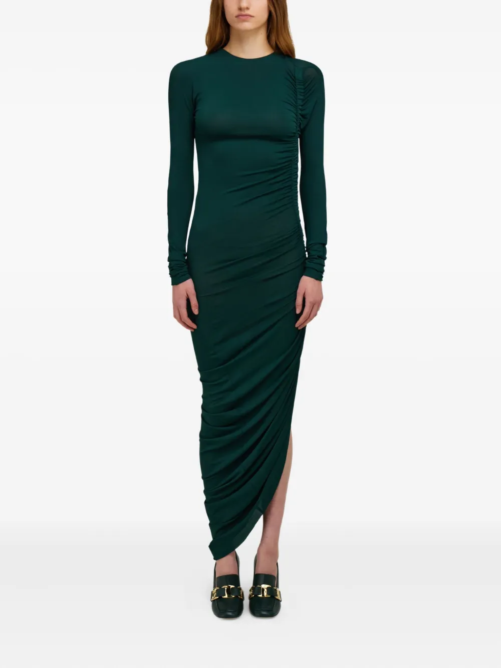 Ferragamo Asymmetrische maxi-jurk - Groen
