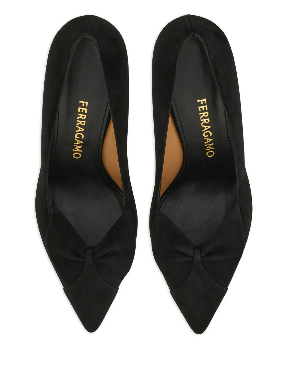 Ferragamo 70mm bow-embellished pumps Black