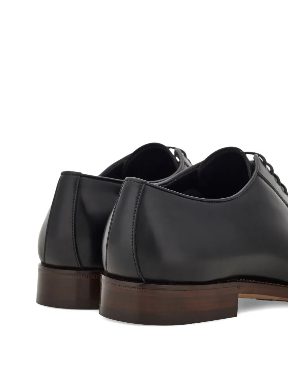 Ferragamo polished leather derby shoes Black