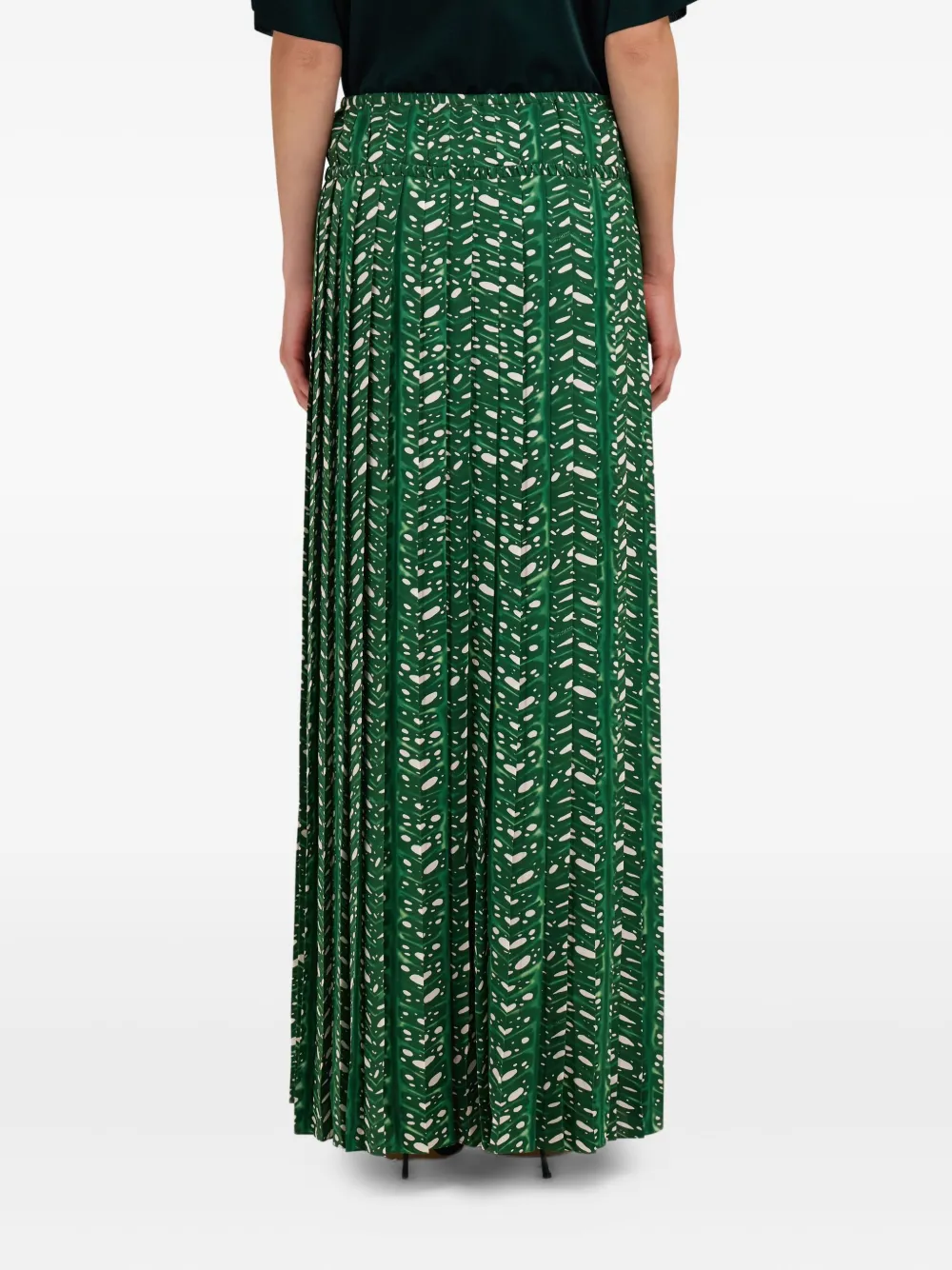 Ferragamo Zijden maxi-plooirok Green