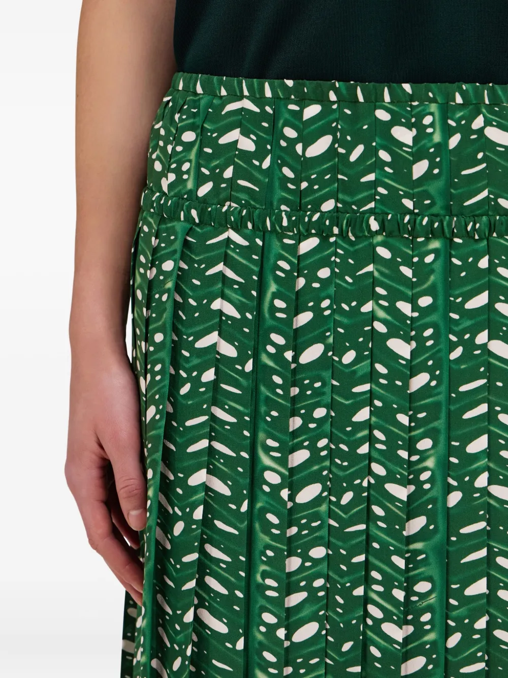Ferragamo Zijden maxi-plooirok Green