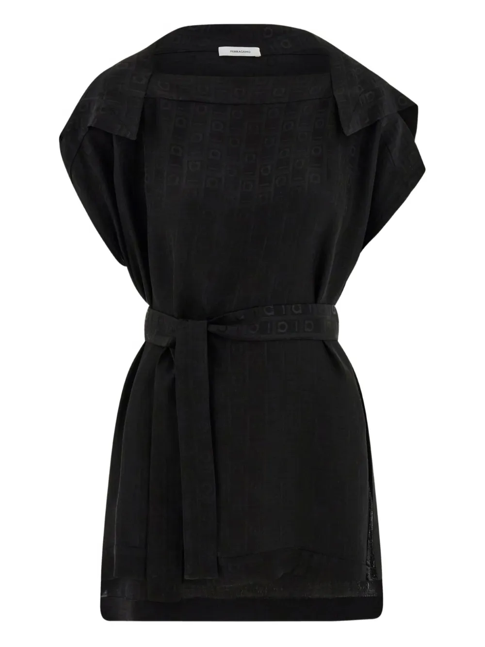 Ferragamo blouse met monogram Zwart