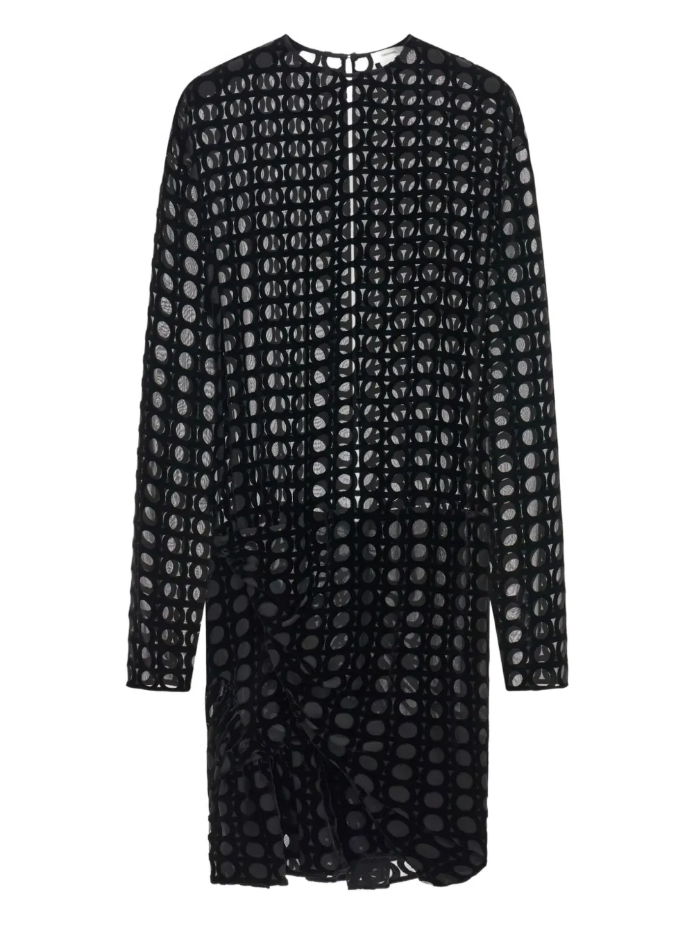 Ferragamo devoré-velvet dress Zwart