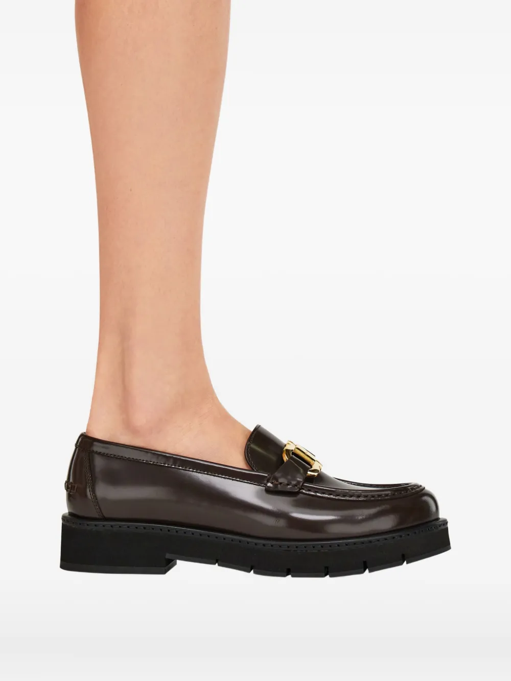 Ferragamo Leren loafers Bruin