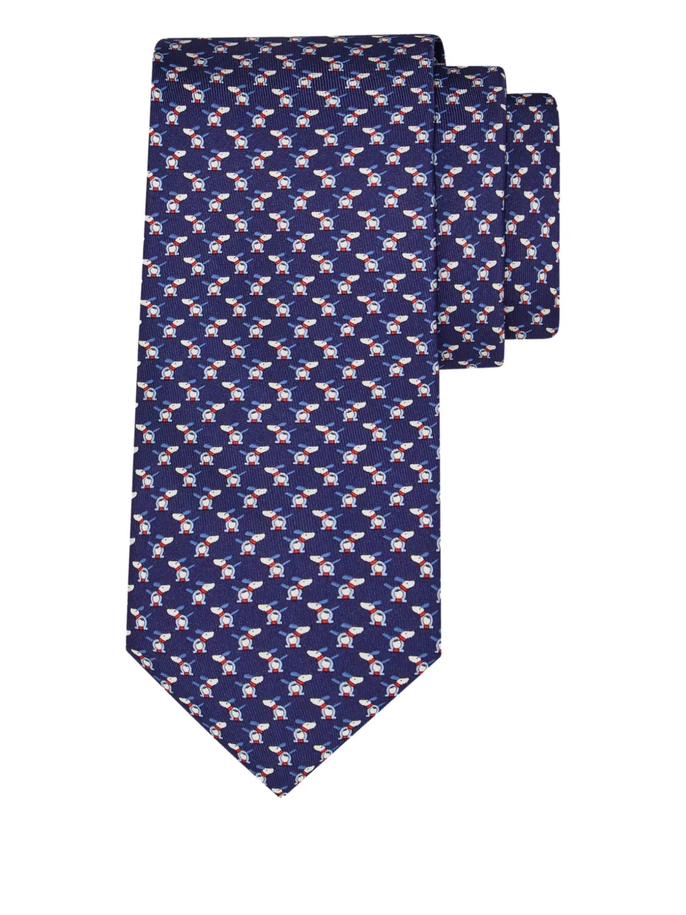 Ferragamo printed silk tie - Blauw