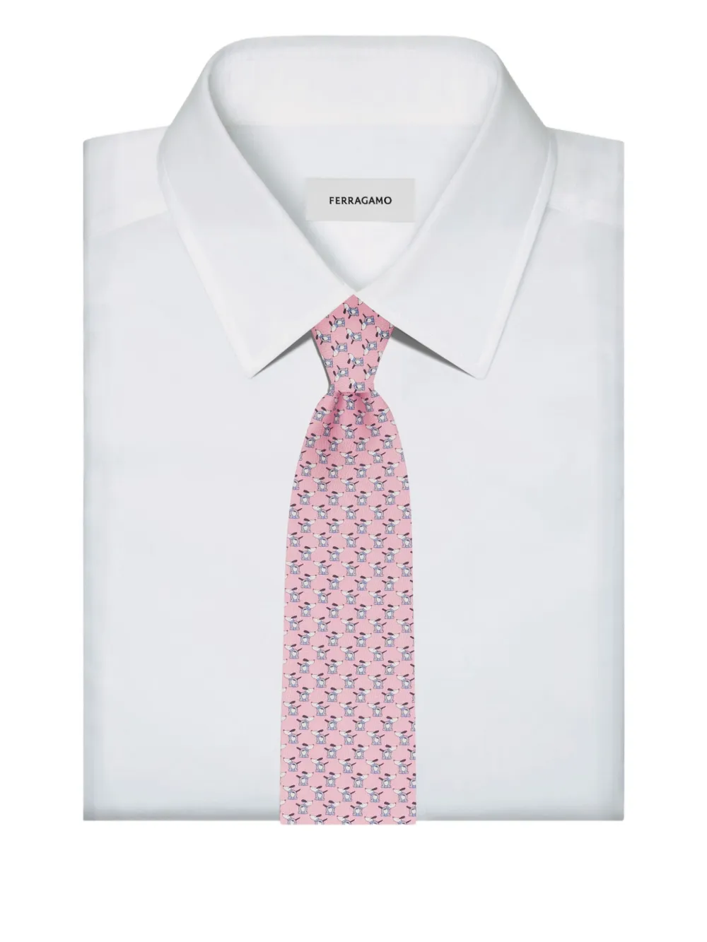 Ferragamo Zijden stropdas met patroon Roze