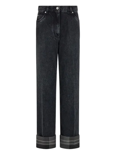 Ferragamo tartan-cuffs straight-leg jeans