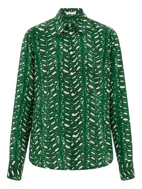 Ferragamo leaf-print silk shirt
