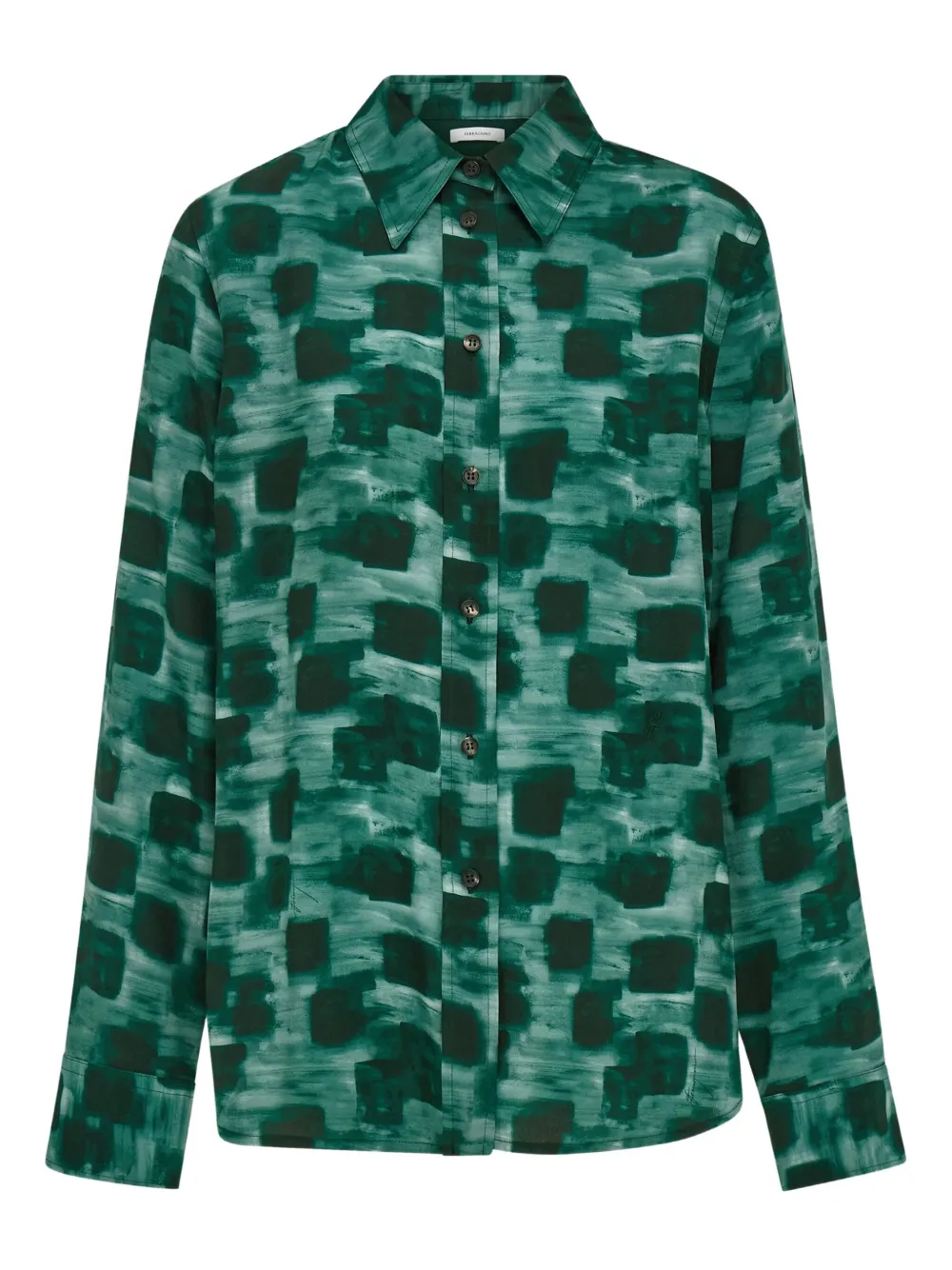 Ferragamo Blouse met abstracte print Groen