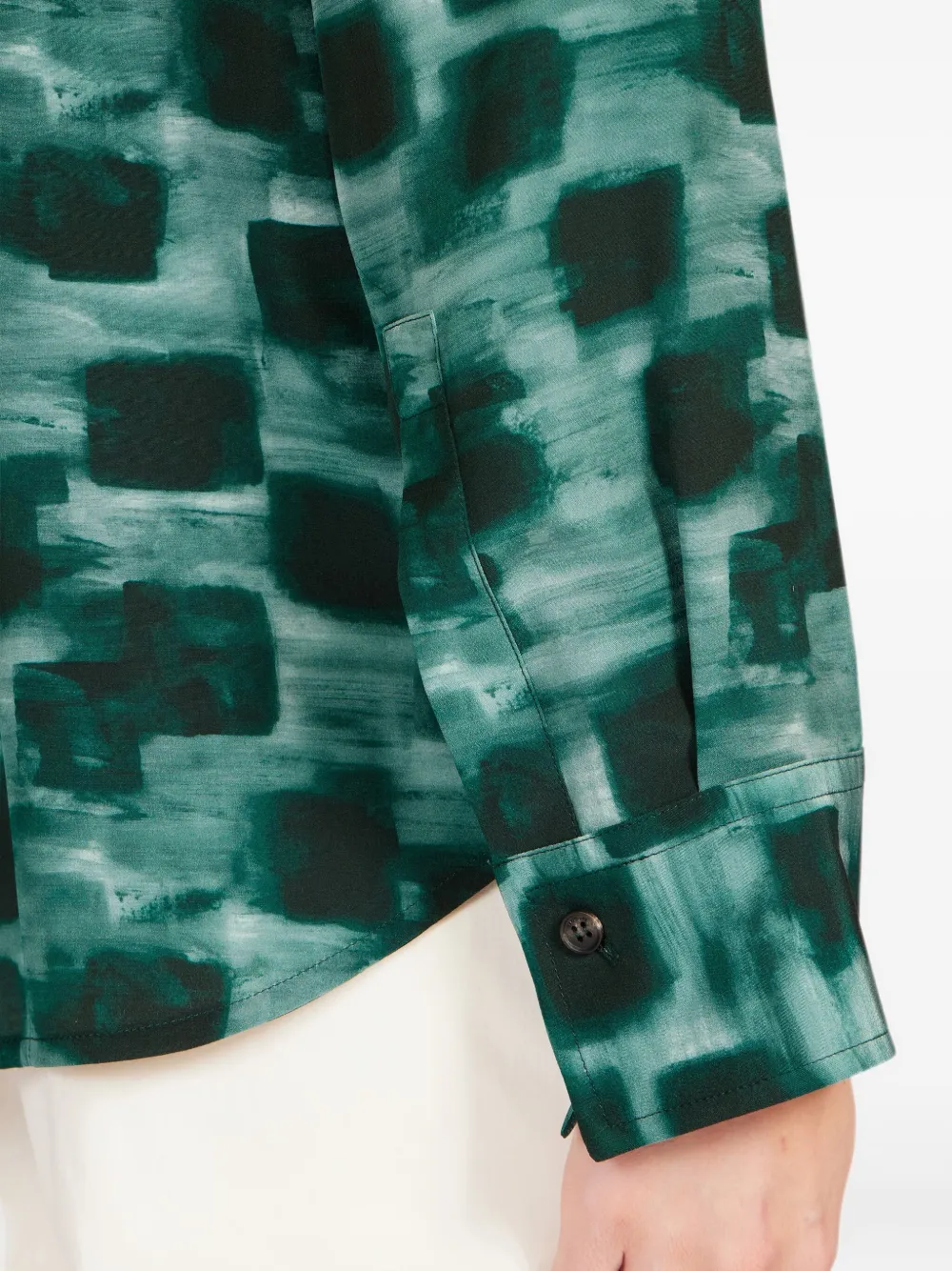 Ferragamo Blouse met abstracte print Groen