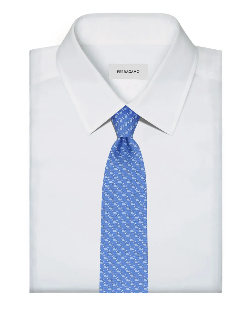 Ferragamo Zijden stropdas met print Blauw