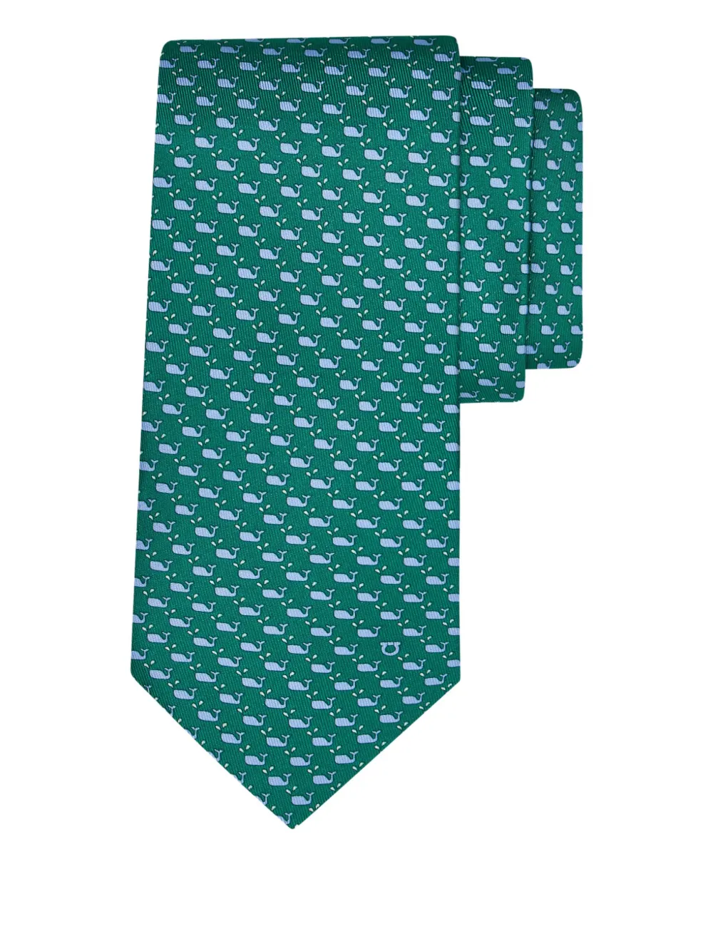 Ferragamo patterned silk tie - Groen