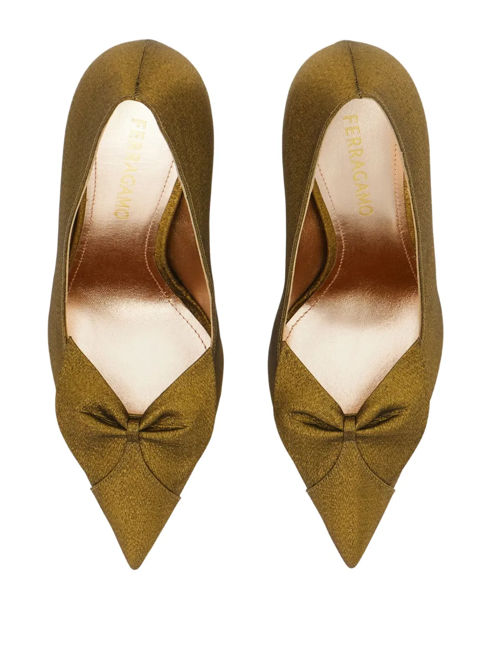 Ferragamo 95 mm Bow pumps Groen