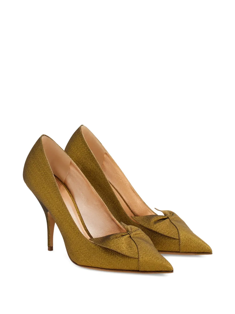 Ferragamo 95 mm Bow pumps Groen