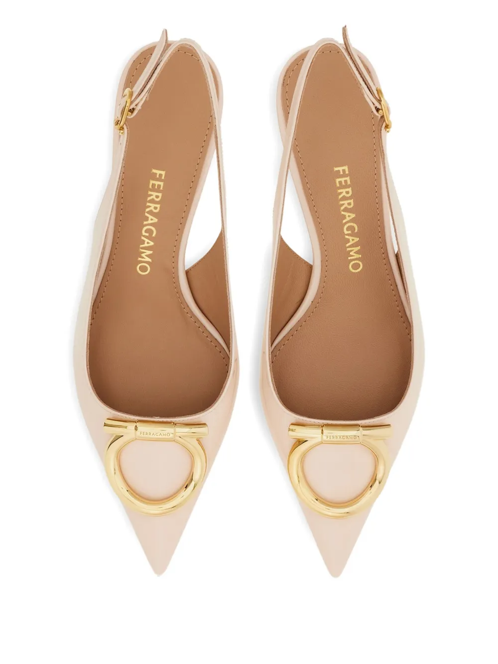 Ferragamo 40 mm Gancini slingback pumps Roze