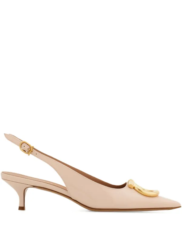 Salvatore Ferragamo スリングバック パンプス ピンク美品 Ferragamo マキシガンチーニ スリングバック パンプス | ピンク