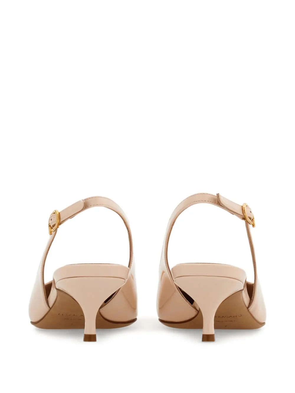 Ferragamo 40 mm Gancini slingback pumps Roze