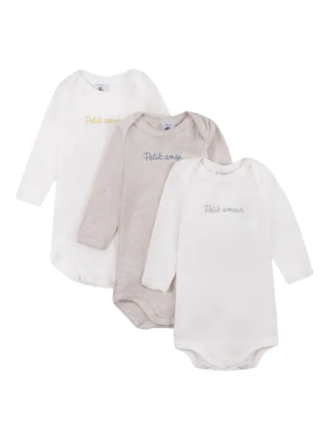 Petit Bateau organic cotton bodysuit (pack of three)