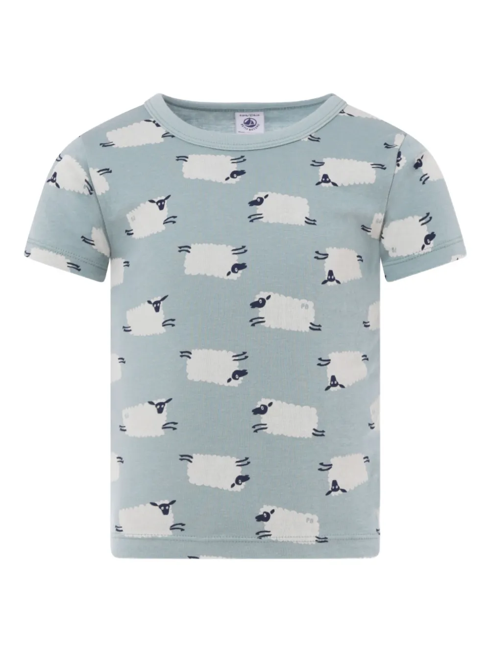 Petit Bateau Drie T-shirts met print Blauw