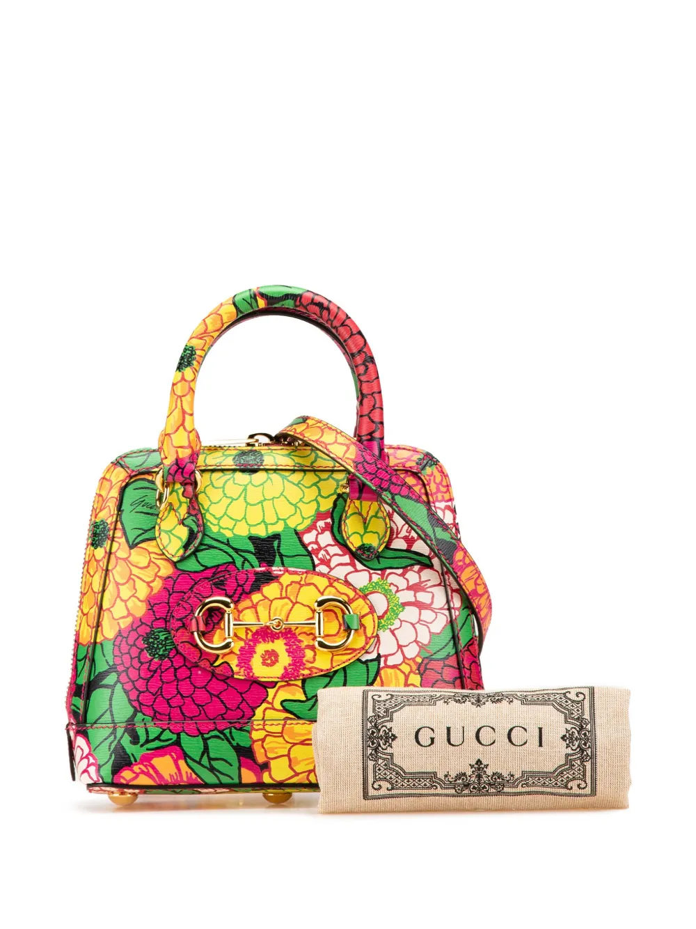 Gucci Pre-Owned Borsa a tracolla Ken Scott mini in pelle di vitello con morsetto Pomponica 1955 e manico 2016 a oggi | Image 6