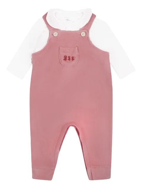 Petit Bateau velour dungaree set