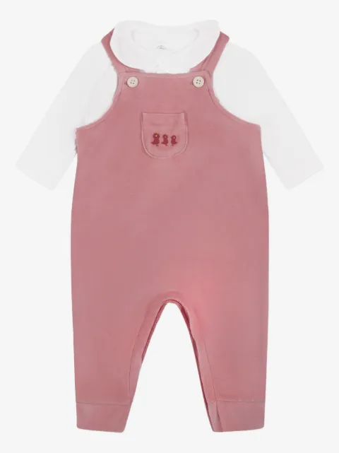 Petit Bateau velour dungaree set