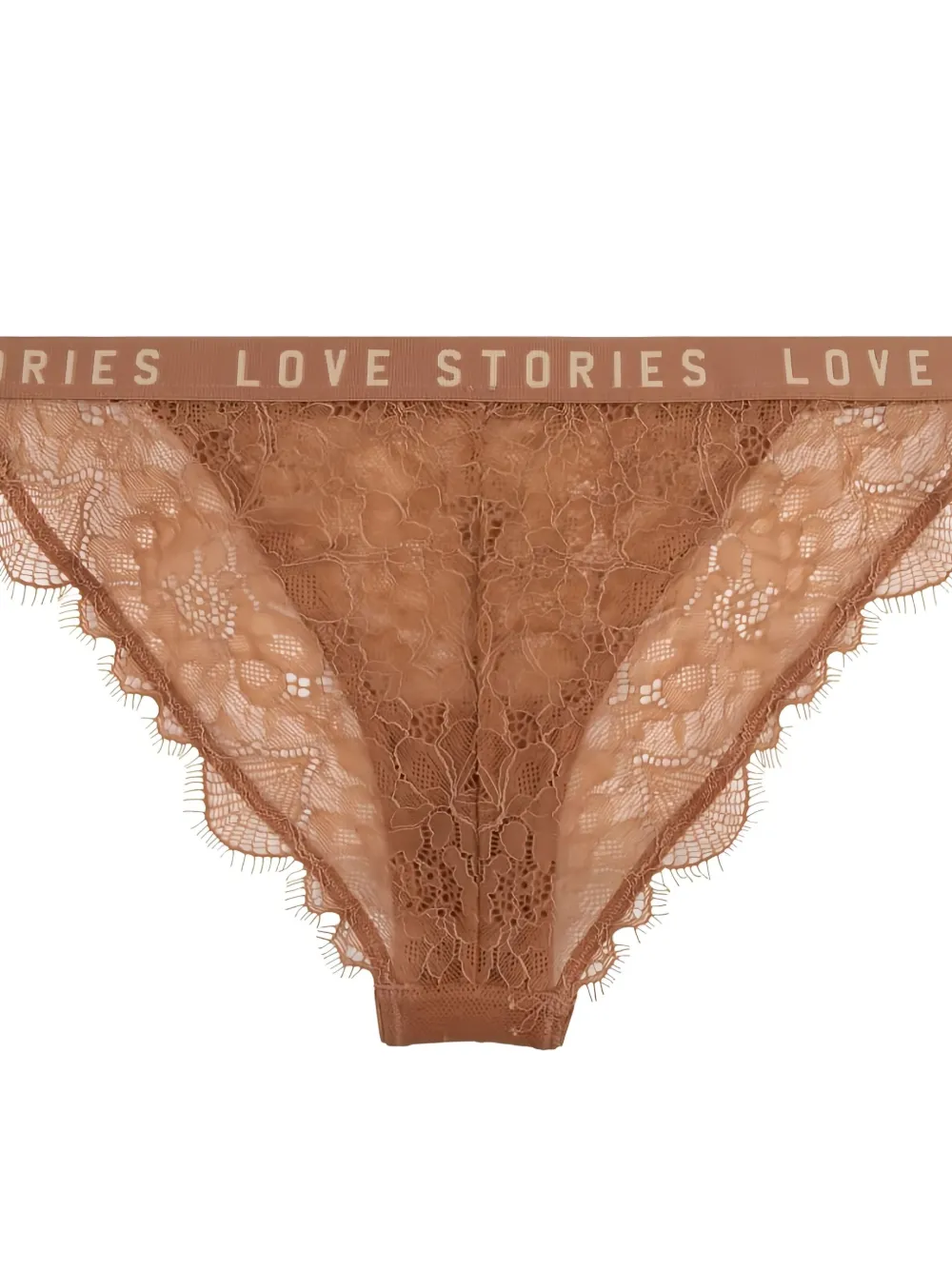 Love Stories Slip met afwerking van kant - Bruin