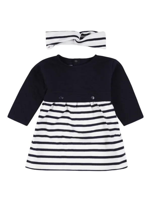 Petit Bateau long-sleeved tube-knit Dress | Blue | FARFETCH