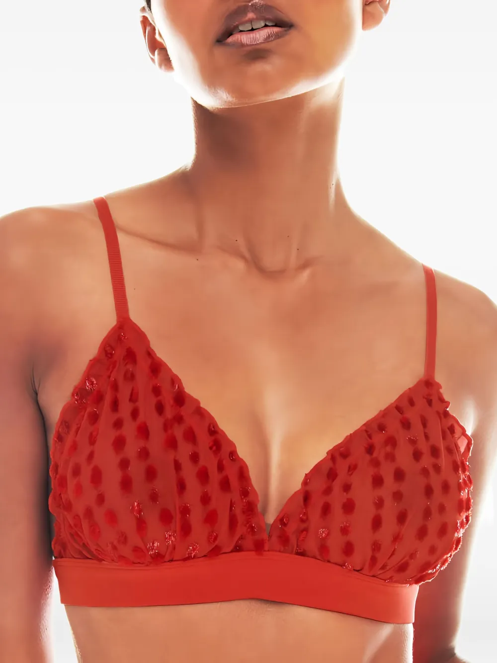 Love Stories Triangel bh met fluwelen stippen Rood