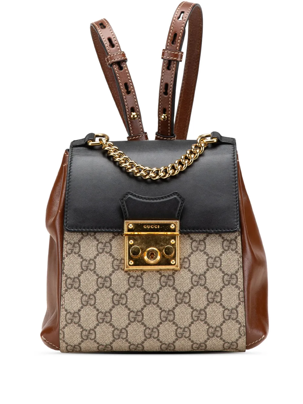Gucci Pre-Owned 2016-present GG Supreme Padlock backpack - BROWN