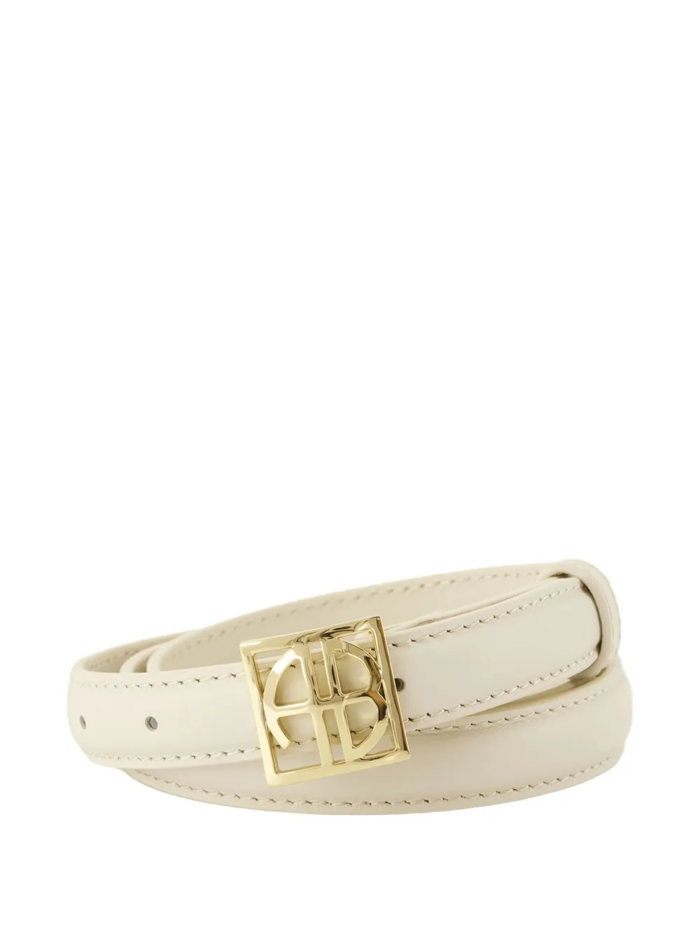ANINE BING Riem met monogram plakkaat Beige