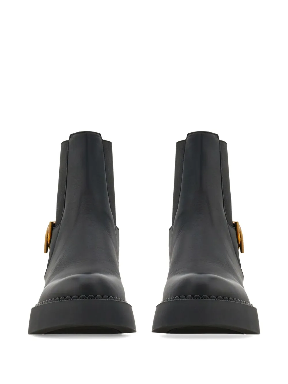 Ferragamo Gancini-embellished ankle boots Black