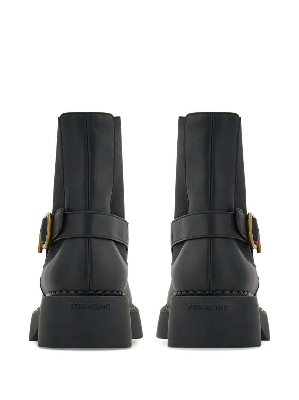 Ferragamo Gancini-embellished ankle boots Black